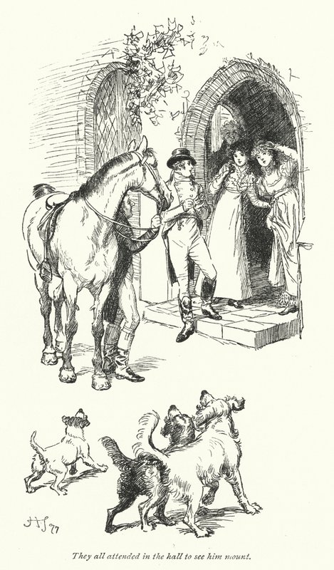 Illustration för Northanger Abbey av Jane Austen (litho) av Hugh Thomson