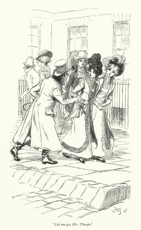 Illustration för Northanger Abbey av Jane Austen (litho) av Hugh Thomson