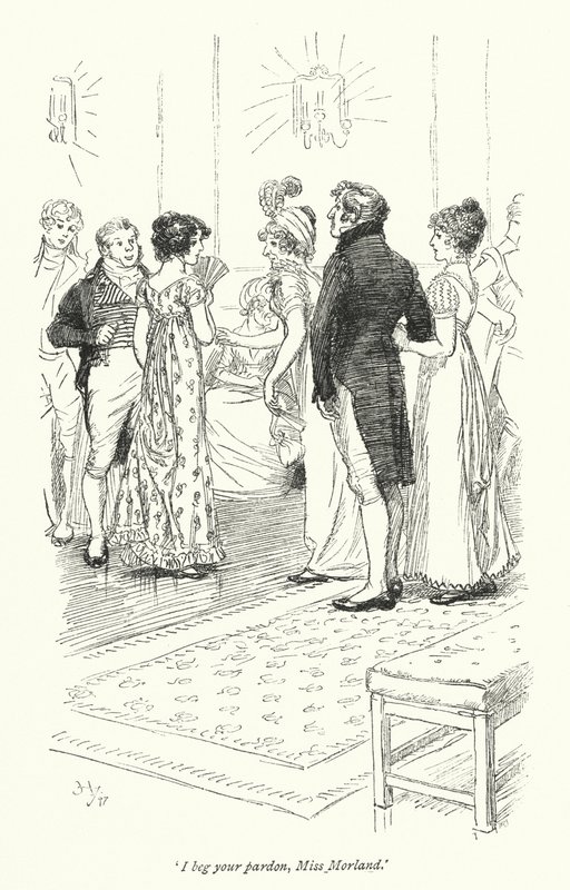 Illustration för Northanger Abbey av Jane Austen (litho) av Hugh Thomson