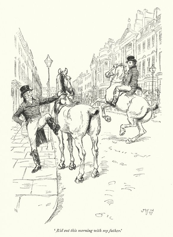 Illustration för Northanger Abbey av Jane Austen (litho) av Hugh Thomson