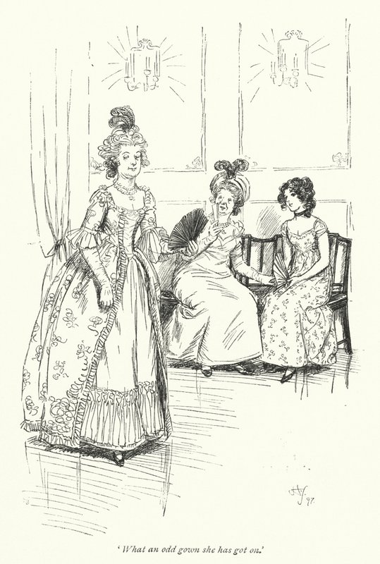 Illustration för Northanger Abbey av Jane Austen (litho) av Hugh Thomson