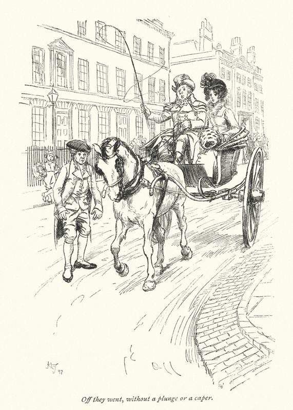 Illustration för Northanger Abbey av Jane Austen (litho) av Hugh Thomson