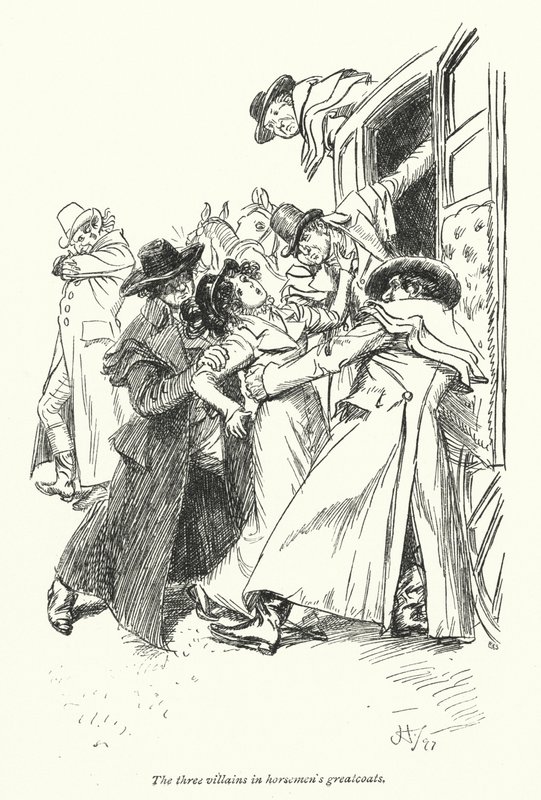 Illustration för Northanger Abbey av Jane Austen (litho) av Hugh Thomson