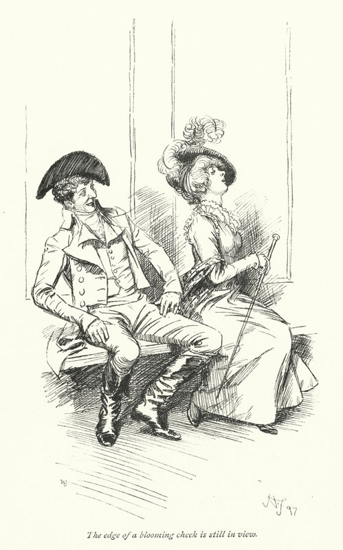 Illustration för Northanger Abbey av Jane Austen (litho) av Hugh Thomson