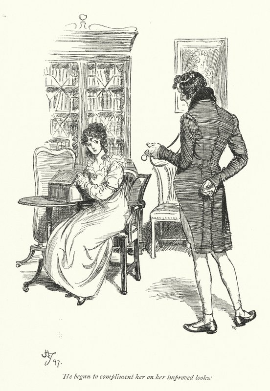 Illustration for Persuasion av Jane Austen (litho) av Hugh Thomson