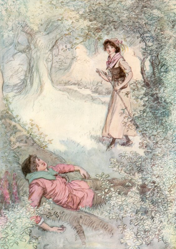 Illustration för Shakespeares som du gillar det av Hugh Thomson