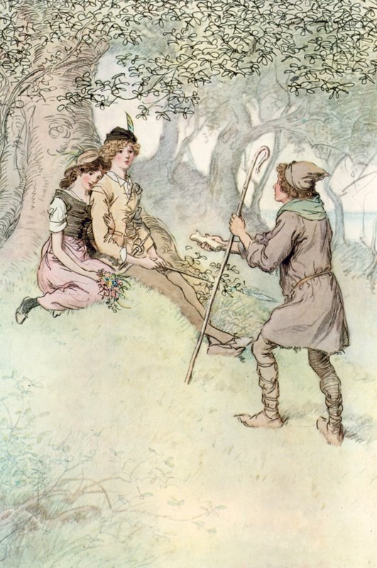 Illustration för Shakespeares som du gillar det av Hugh Thomson
