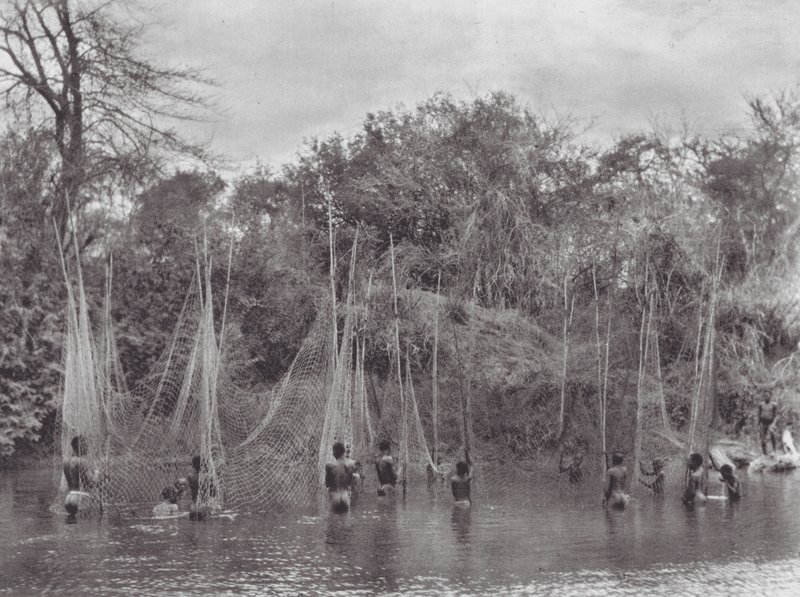 Afrika: Morus Fishing (svartvitt foto) av Hugo Adolf Bernatzik