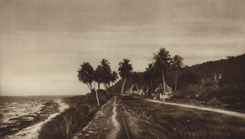 Mexiko: Campeche, Calle por Lerma (svartvitt foto) av Hugo Brehme