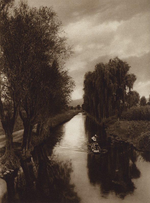 Mexiko: Canal Viga (svartvitt foto) av Hugo Brehme