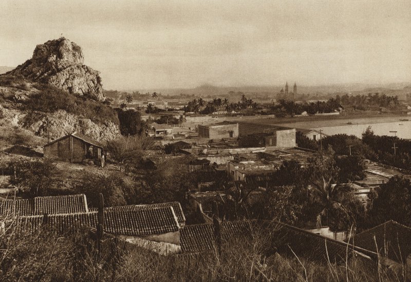Mexiko: Hamnen i Mazatlan (svartvitt foto) av Hugo Brehme