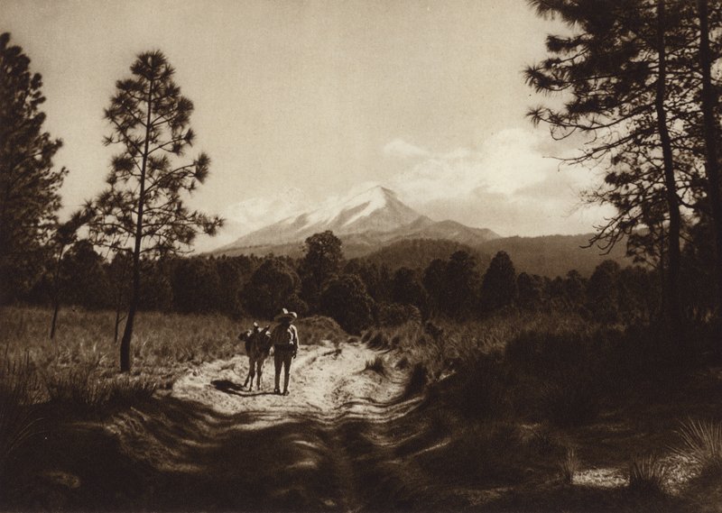 Mexiko: Leden till Pico de Orizaba (svartvitt foto) av Hugo Brehme