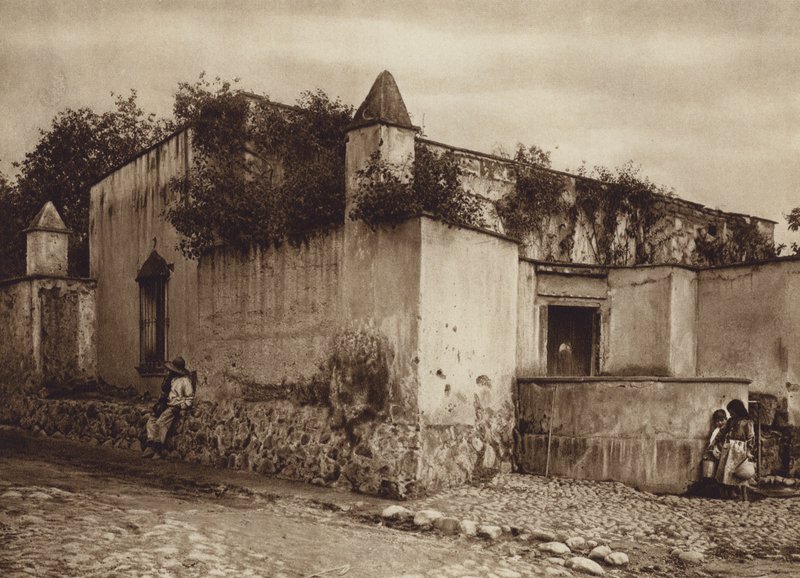 Mexiko: Tlacopan, Utkanten av huvudstaden Mexiko (svartvitt foto) av Hugo Brehme