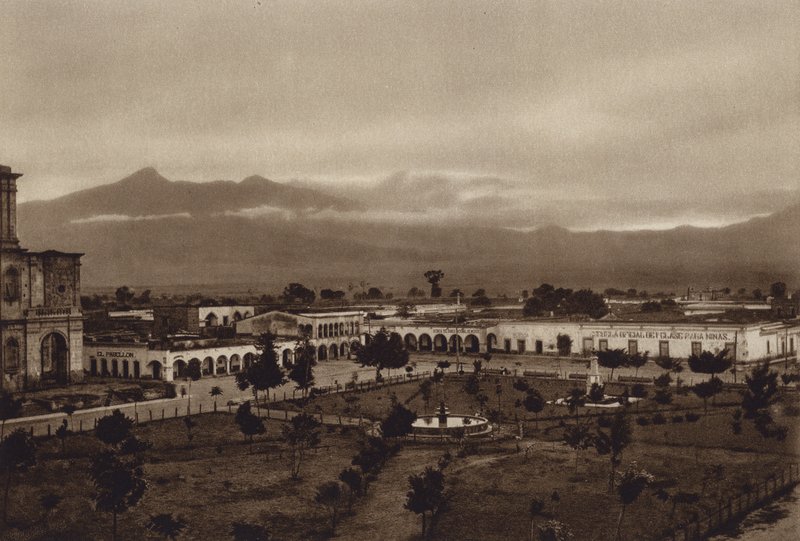 Mexiko: Zapotlan med Colima (svartvitt foto) av Hugo Brehme