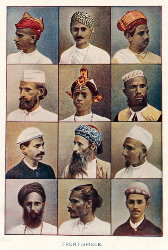 Indiska infödda: Frontispice (färgat foto) av Indian photographer