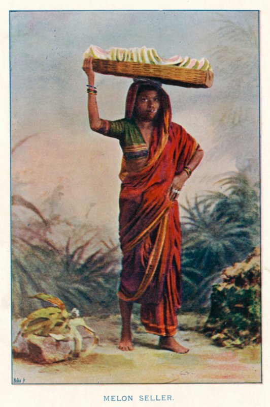 Indiska infödda: Melon Seller (färgat foto) av Indian photographer