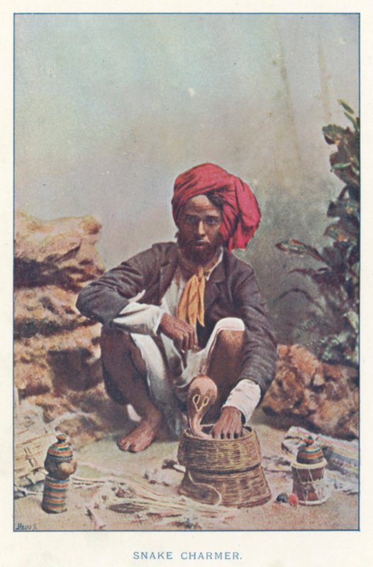 Indian Natives: Snake Charmer (färgat foto) av Indian photographer
