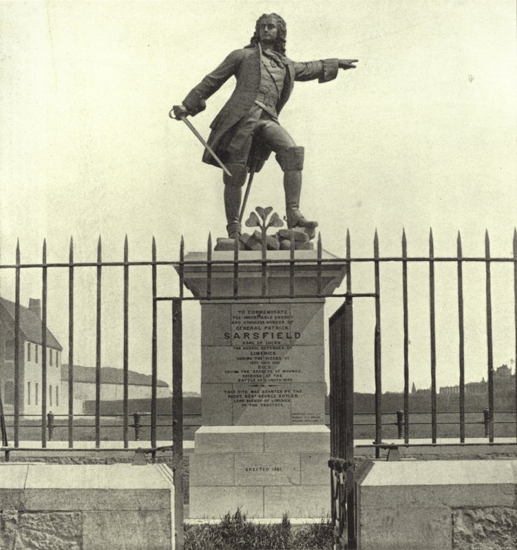 Sarsfield-statyn, Limerick (s/v foto) av Irish Photographer