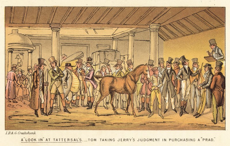 En titt in på Tattersalls av Isaac, Robert and George Cruikshank