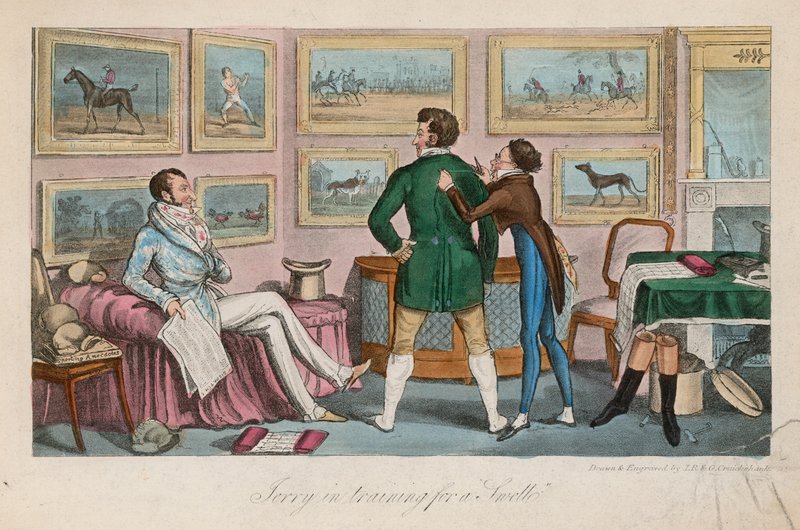 Jerry tränar för en dyning av Isaac, Robert and George Cruikshank