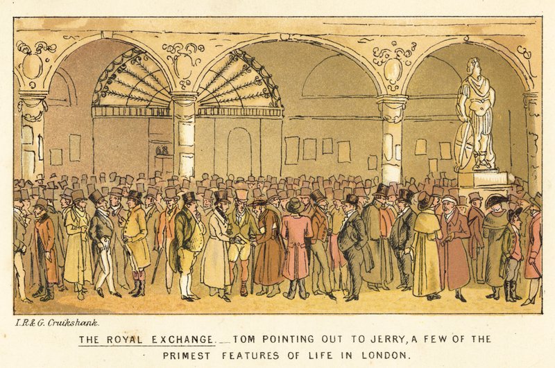 Den kungliga börsen av Isaac, Robert and George Cruikshank