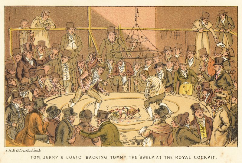 Tom, Jerry och Logic, backar Tommy, the Sweep, i Royal Cockpit av Isaac, Robert and George Cruikshank