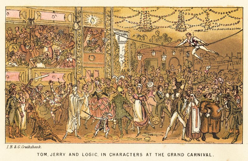 Tom, Jerry och Logic, i karaktärer på Grand Carnival av Isaac, Robert and George Cruikshank