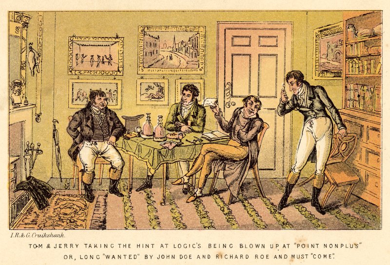 Tom och Jerry antydde att Logics skulle sprängas vid Point Nonplus eller, länge efterlyst av John? av Isaac, Robert and George Cruikshank