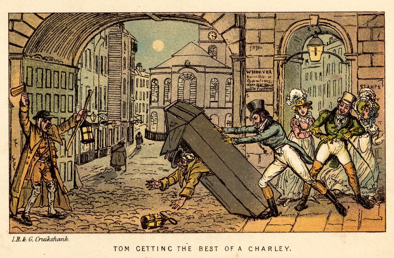 Tom får det bästa av en Charley av Isaac, Robert and George Cruikshank