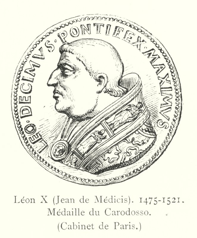 Leon X, Jean de Medici, 1475-1521, Carodosso-medalj, Paris kabinett av Italian School