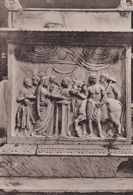 Ara Del Tempio Di Mercurio Di Vespasiano, Altare i Mercurs eller Vespasianus tempel (s/v foto) av Italian Photographer