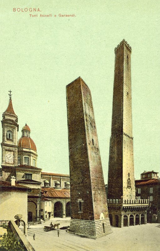 Bologna, Italien, Asinelli Och Garisendi Towers av Italian Photographer