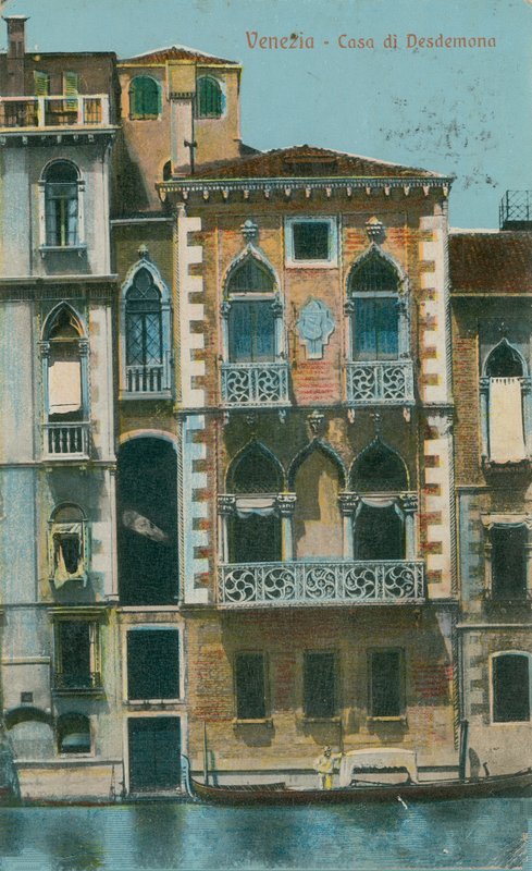 Casa di Desdemona (Desdemonas hus), Venedig. Vykort skickat 1913. av Italian Photographer