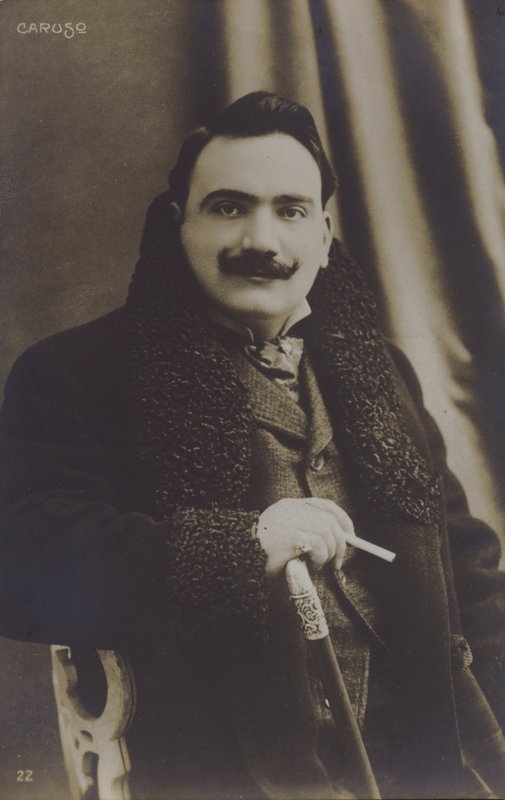 Enrico Caruso, italiensk operasångare (s/v foto) av Italian Photographer