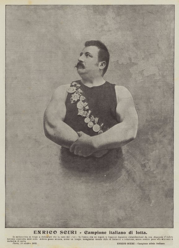 Enrico Scuri, italiensk mästare i brottning av Italian Photographer