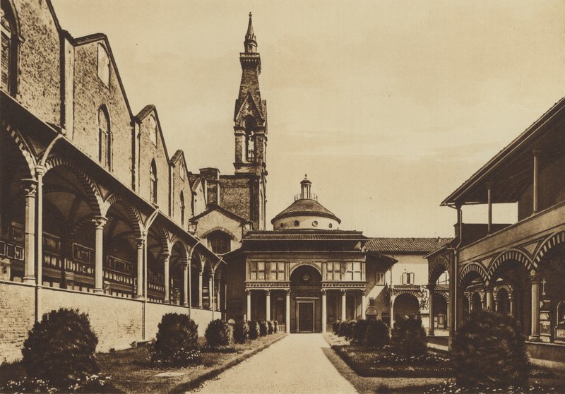 Firenze / Florens: Church of S Croce, Cloister (s/v foto) av Italian Photographer