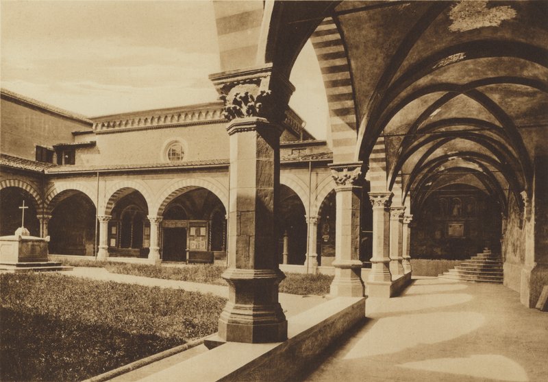 Firenze / Florens: Church of S Maria Novella, The Green Cloister, Fra Giovanni da Carpi (s/v foto) av Italian Photographer