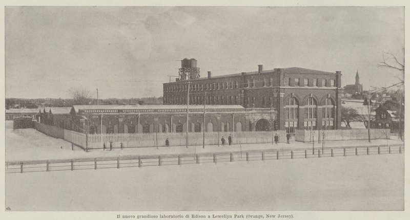 Edisons storslagna nya laboratorium i Lewellyn Park (Orange, New Jersey) av Italian Photographer