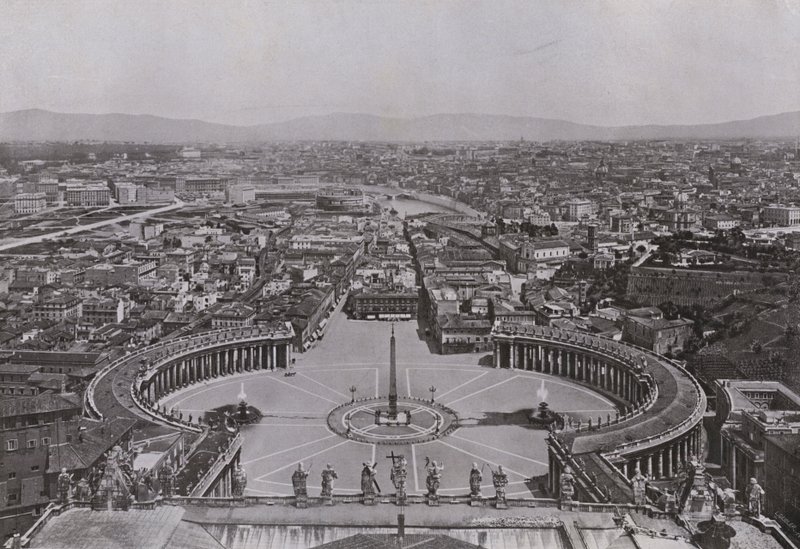 Italien: Rom, panorama taget från kupolen på St Peter