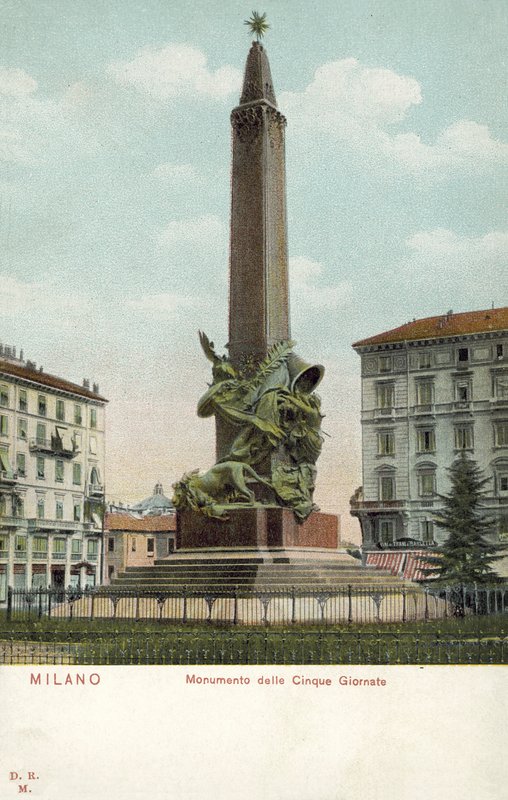 Milano, Italien, Monument över de fem dagarna av Italian Photographer