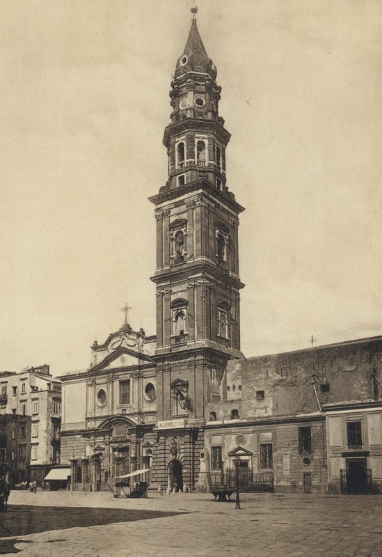 Neapel: Kyrkan och Piazza Del Carmine (s/v foto) av Italian Photographer