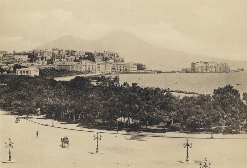 Neapel: Panorama sett från Mergellina (s/v foto) av Italian Photographer