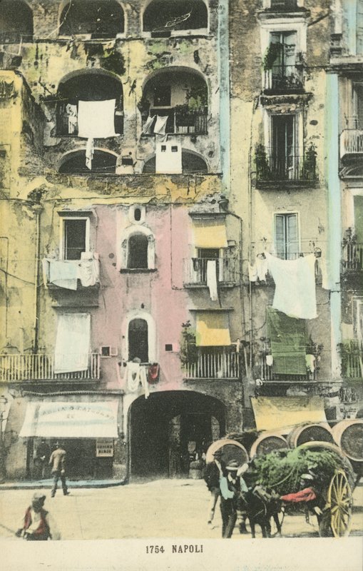 Napoli, Neapel, gatuscen (färgfoto) av Italian Photographer