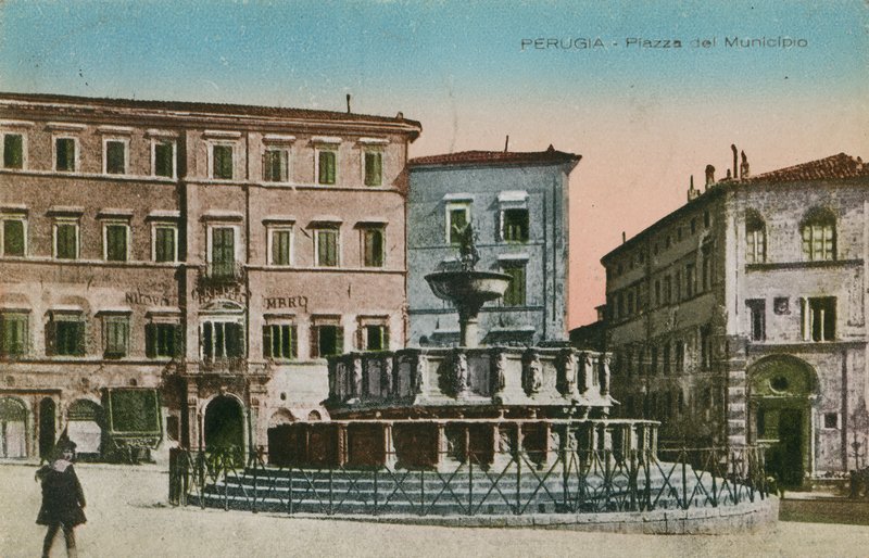 Perugia, Rådhustorget, ca 1910 av Italian Photographer
