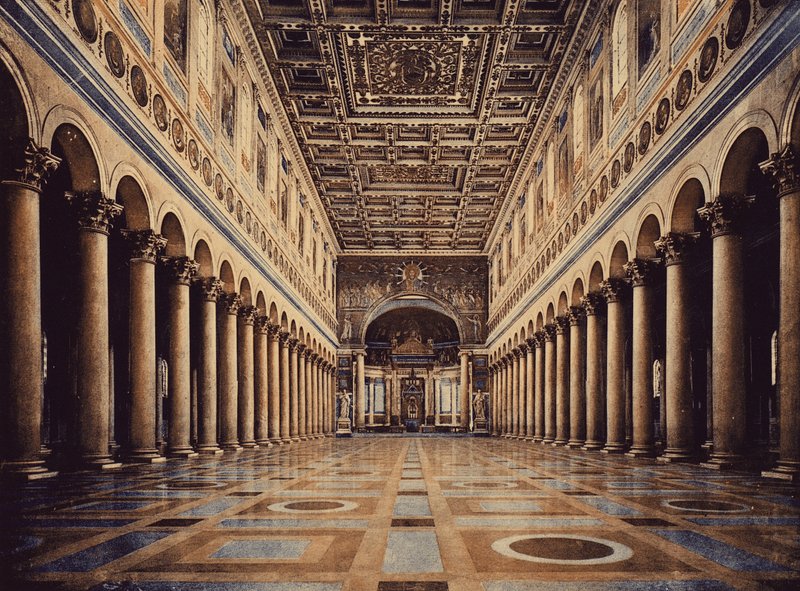 Rom / Rom: Basilikan St Paul, interiör (färgfoto) av Italian Photographer