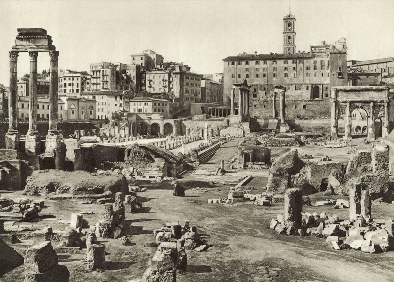 Forum Romanum och Basilica Julia av Italian Photographer