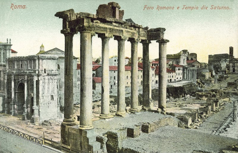 Rom, Italien, Forum Romanum, Saturnus tempel av Italian Photographer