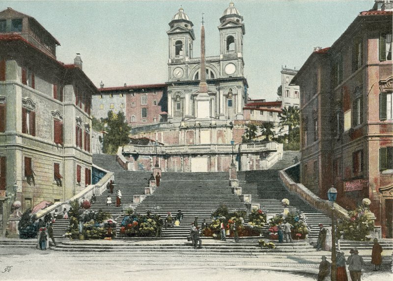 Rom, Spanska trappan (färgfoto) av Italian Photographer