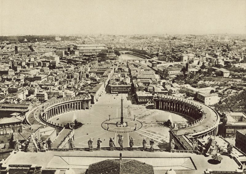 S Peters Square och Panorama of the Town från kupolen av Italian Photographer