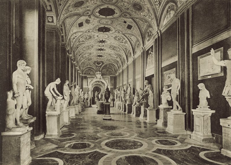 Vatikanmuseet, inredningen av statyhallen av Italian Photographer
